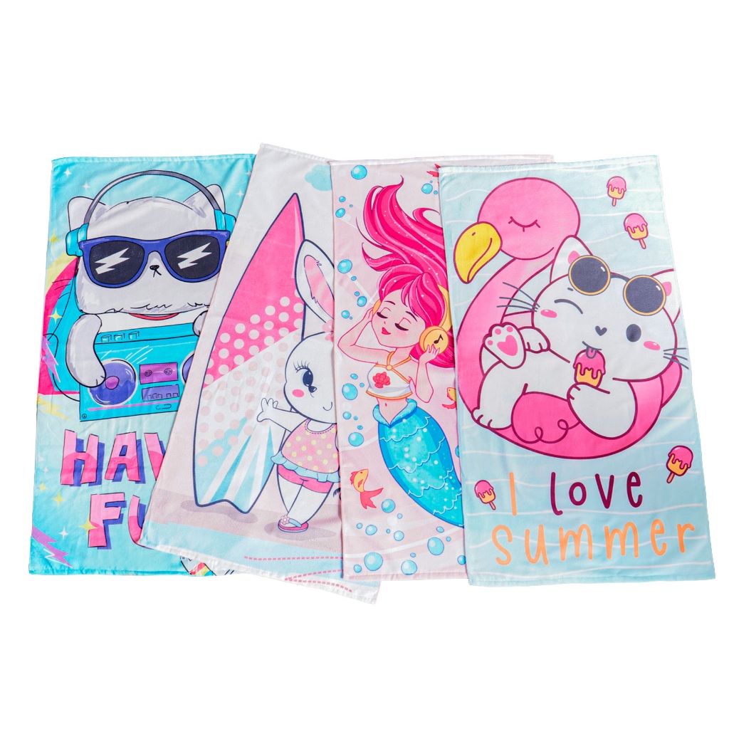 Kit 4 Toalhas de Praia 60cm X 1,10m Infantil Anti Areia - Bene Casa