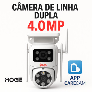 Câmera IP Wi-Fi Externa 4MP | Dupla Lente | Visão Noturna | 360° | Ipega KP-CA212