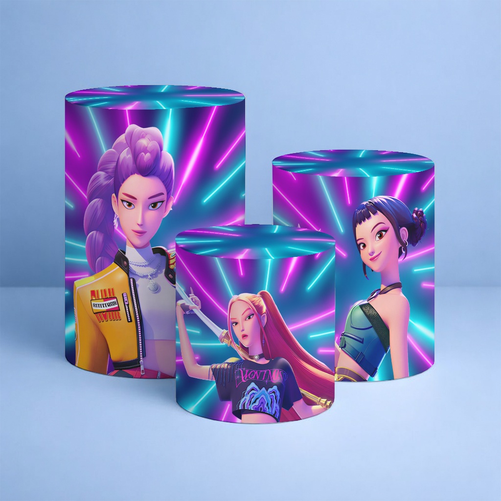 Capas Cilindros Tema Guerreiras K Pop O som Da nossa Voz Comemorações REF 269