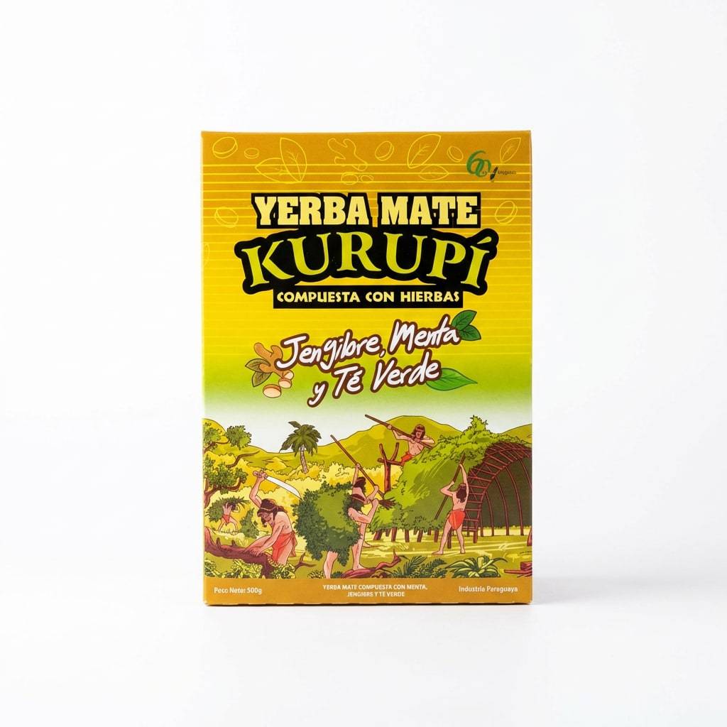 Erva Mate Tereré Com Gengibre Menta e Chá Verde Kurupi De 500g