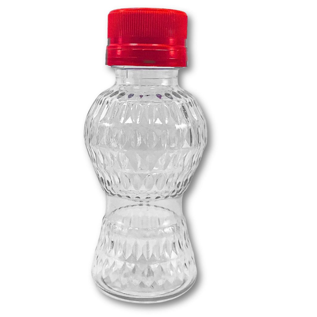 FRASCO 45mL CINTURINHA PET CRISTAL, LUXO,  ALTO RELEVO+  TAMPA ROSCA VERMELHA  LEMBRANCINHA - 1 UNI
