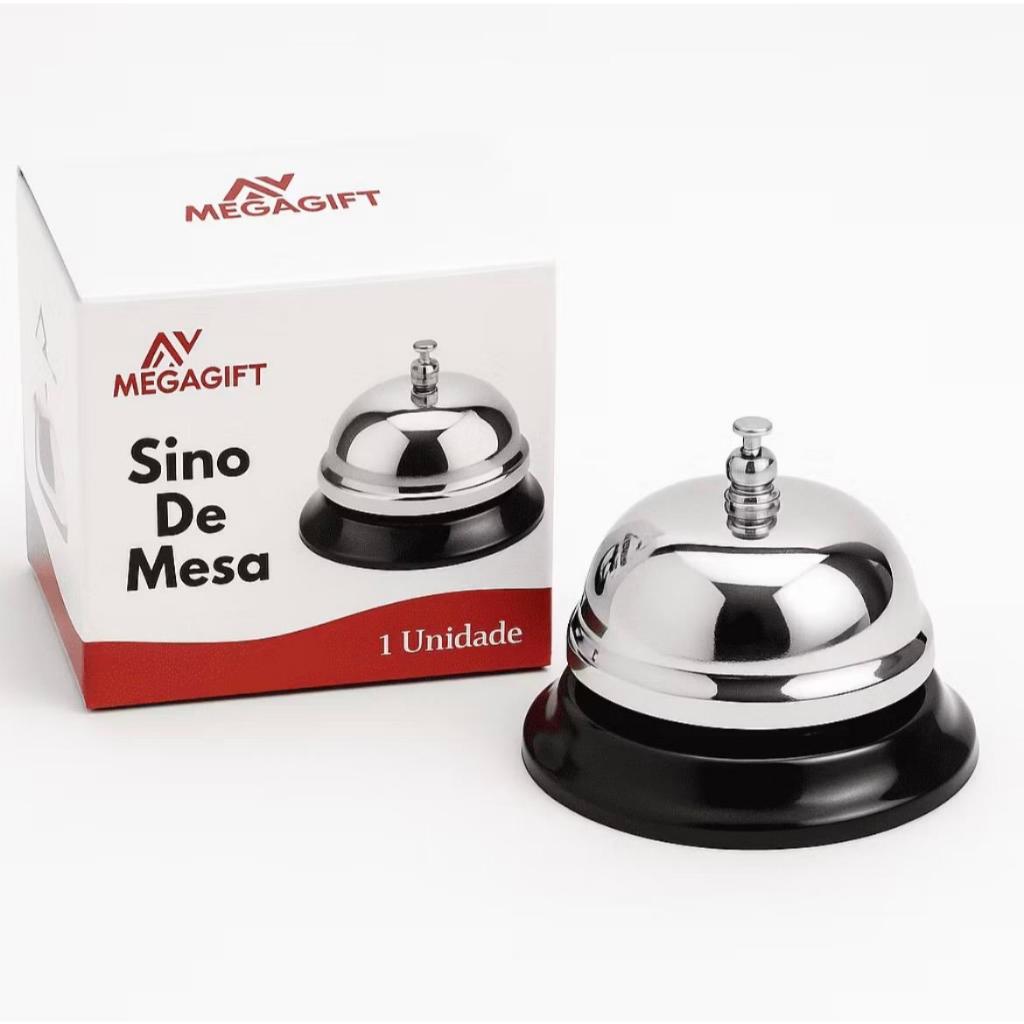 Sino Campainha De Mesa Balcão Recepção Cozinha Bar Chamada Atendimento Aço Inox Profissional