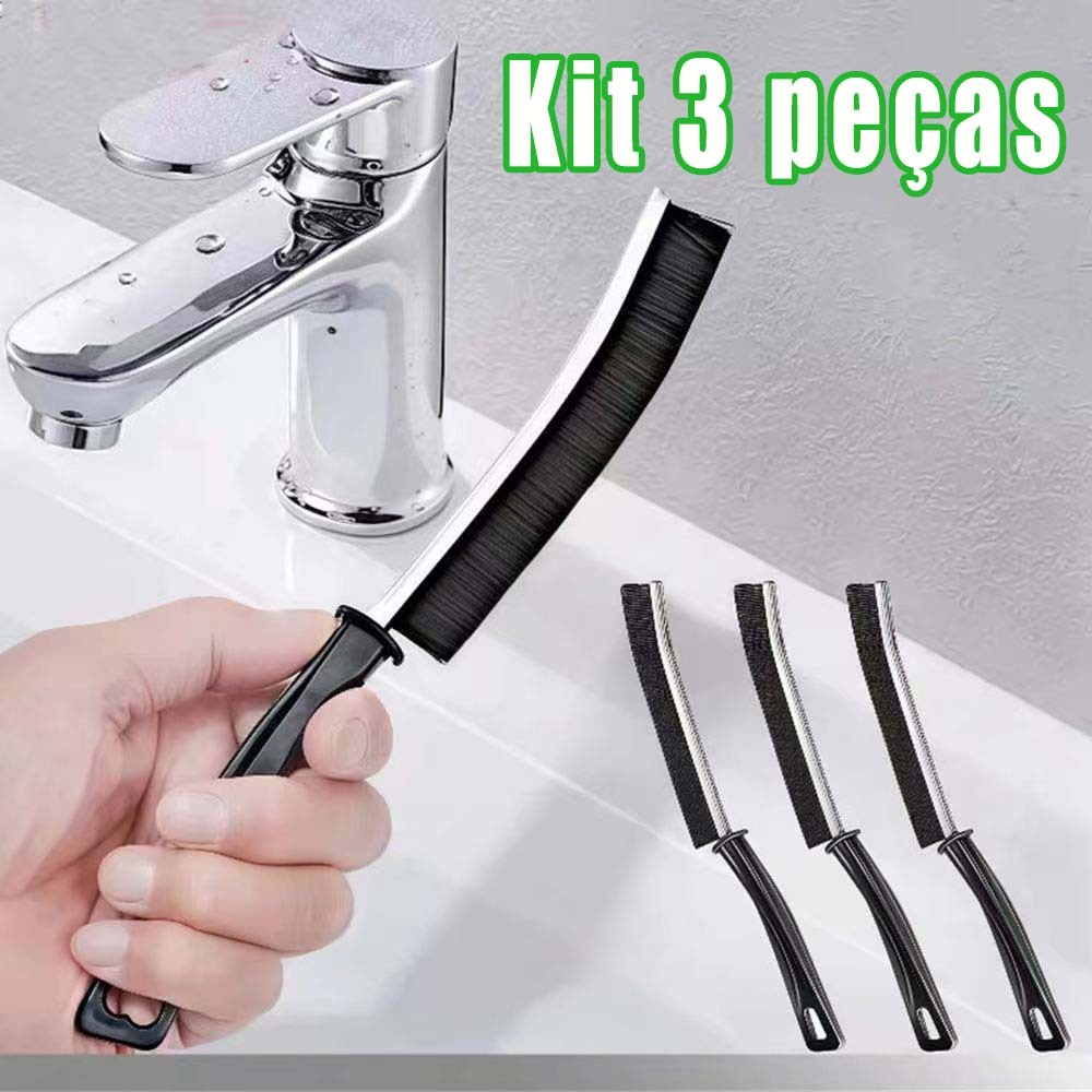 1/2/3 Peças Escova De Limpeza Multifuncional Limpa Cantos, Frestas, Trilhos - Universal para Banheiro e Janelas