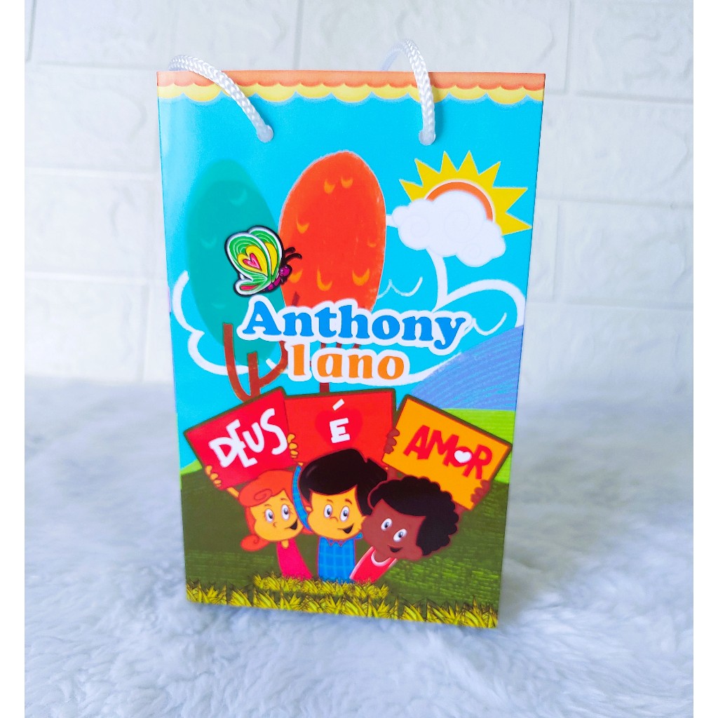 Sacolinha Surpresa Festa Infantil 3 Palavrinhas  Personalizada  | Lembrancinha Festa | Tamanho P | Pegue e Monte