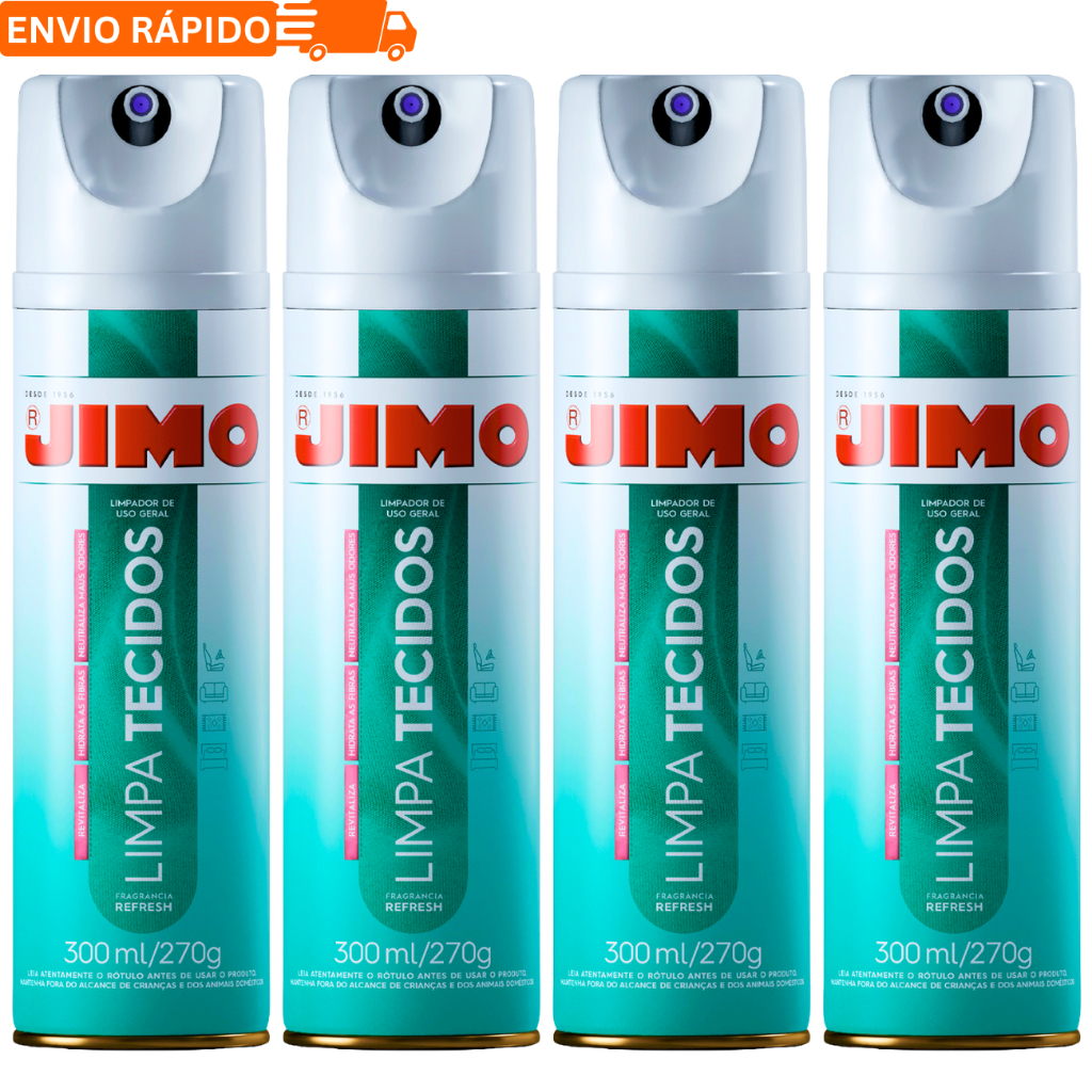 Jimo LIMPA TECIDOS Aerossol 300ml – Remove Odor e Mancha Leve | Sofá, Estofado, Tapete, Cortina