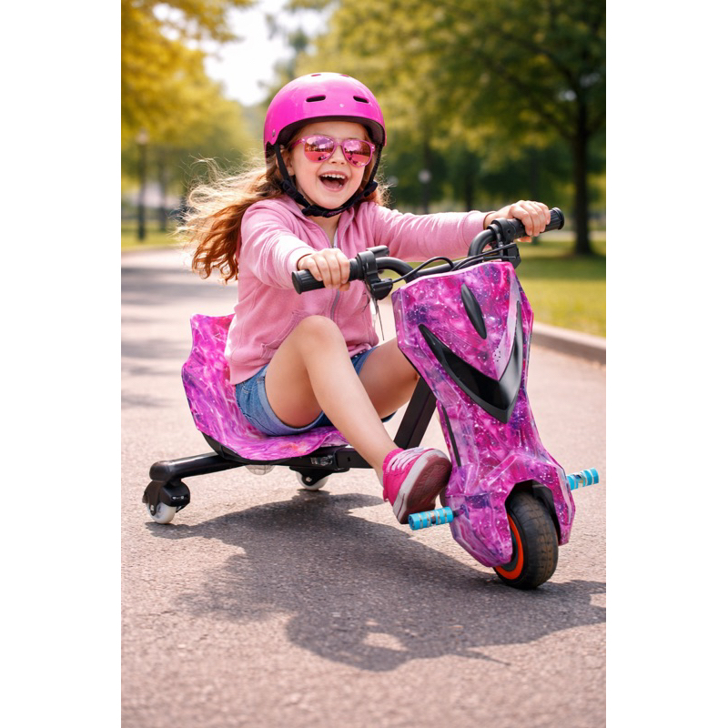 Triciclo Kart Elétrico 350W Infantil E Adulto Com Freio Drift Bluetooth Som e LED