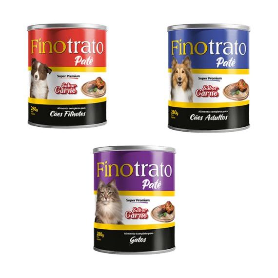 Ração Alimento Úmido Em Lata Fino Trato 280G Escolha O Sabor Cães Adutlo , Filhote, E Gatos