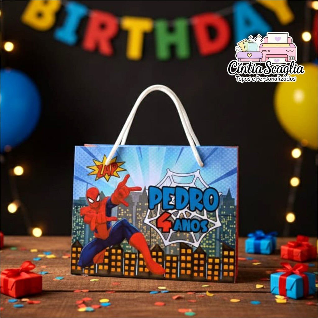 Sacolinha personalizada Homem Aranha / Sacolinha Surpresa / Homem Aranha