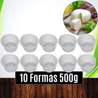Cx 10 Unds Formas 500g (Especial e reforçada) de Queijos Minas Frescal Ricota Canastra - INJESUL em Oferta na Shopee