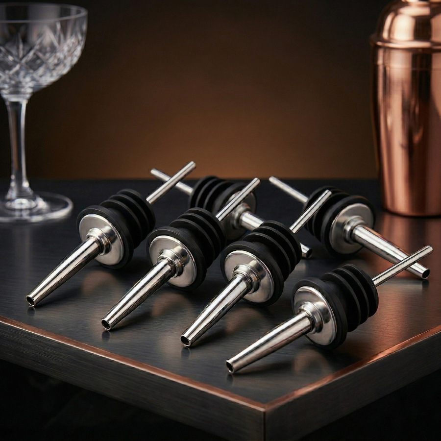 Kit Bicos Dosador Inox Biqueira Bartender Garrafa Tequila Whisky Barman Drinks
