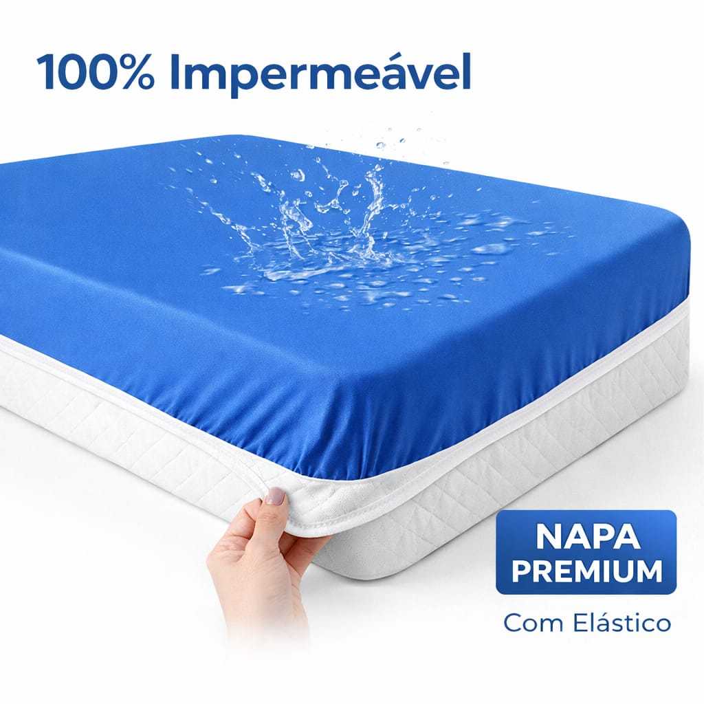 Capa Colchão Impermeáve Solteiro 88x188x25 Hospitalar Napa Premium Protetor Antiácaro Antialérgico com Elástico