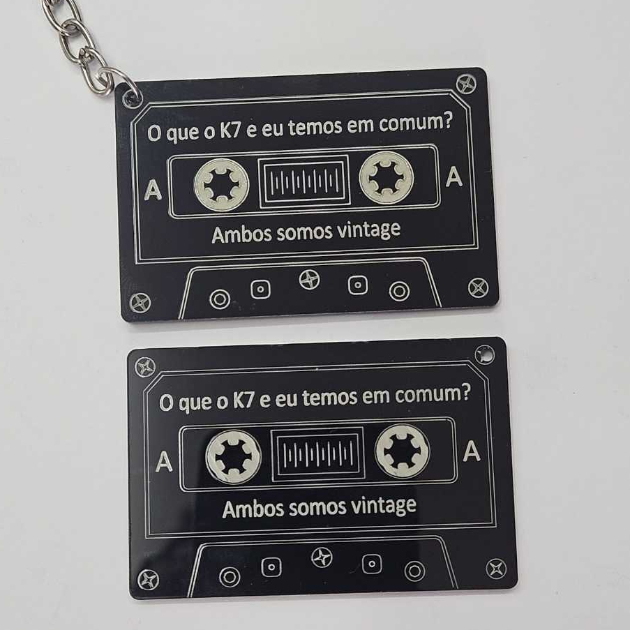 Chaveiro K7 texto não personalizado 10 - 50 unidades — imagem 2 de 2
