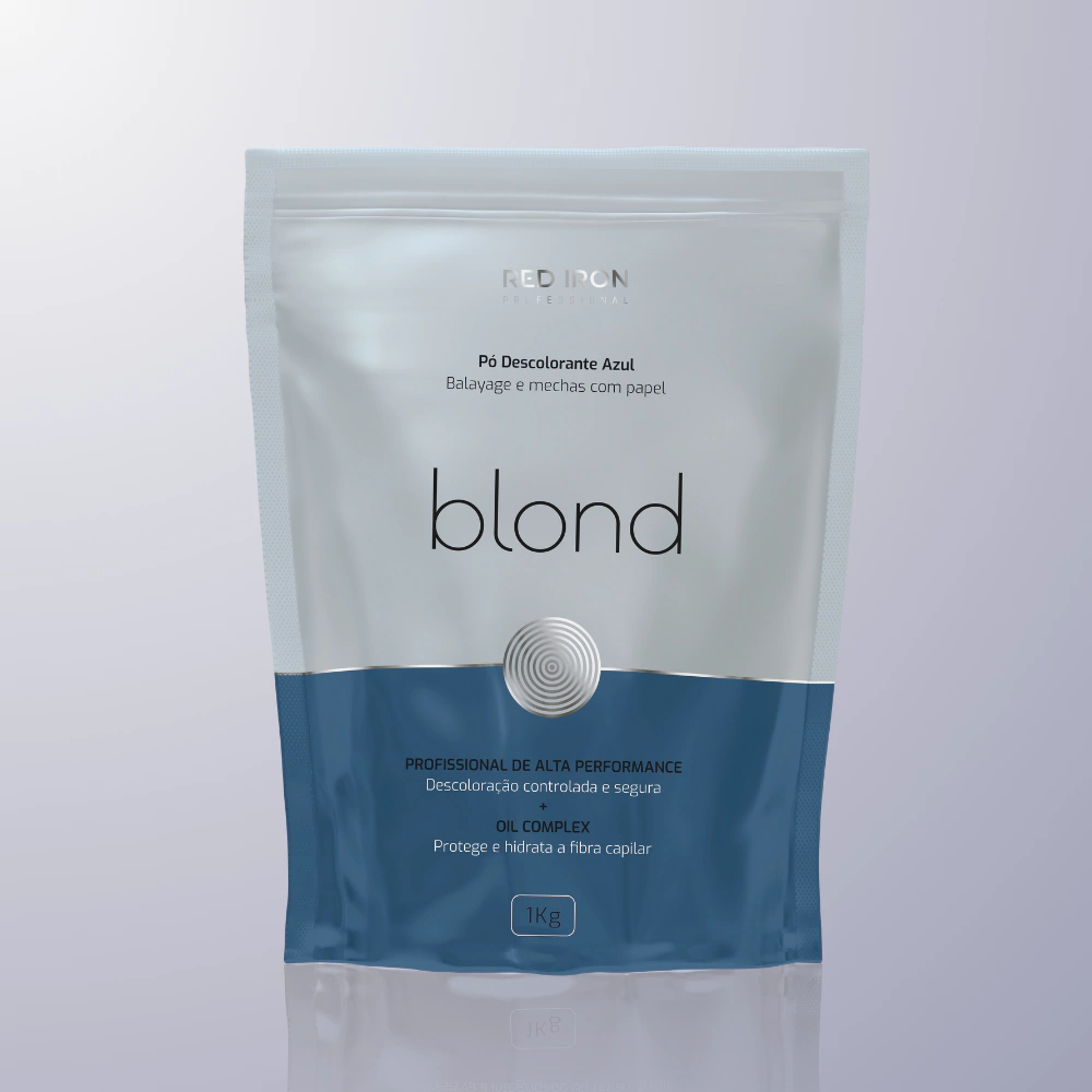 Pó Descolorante Blond Red Iron 1kg — Alta Performance e Proteção (Azul)