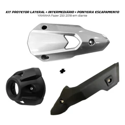 Protetor De Escapamento Fazer 250 2018 Em Diante Kit 3 Partes.