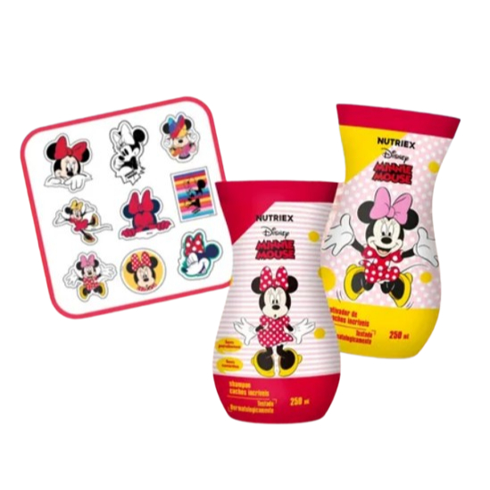 Kit Infantil Minnie Mouse Cachos Hidratados e Suave Shampoo 250 ml + Condicionador 230ml Nutriex