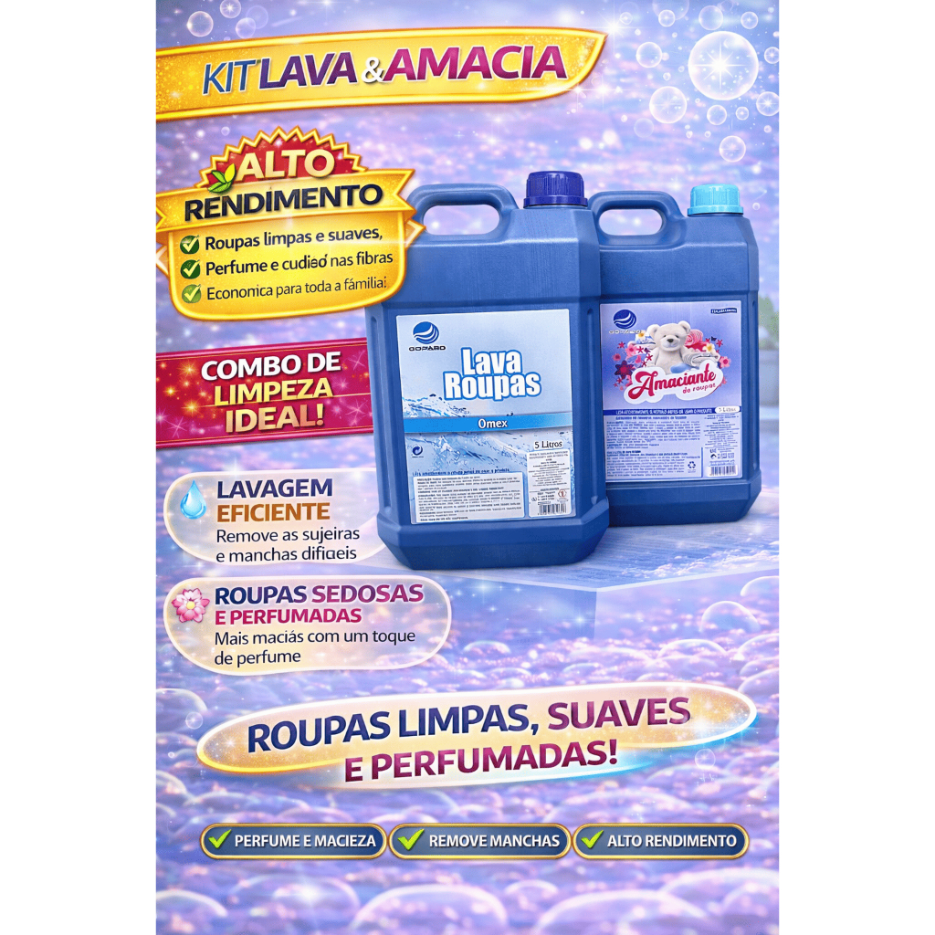 KIT 2 GALOES SABÃO ESPECIAL AZUL + AMACIANTE DE ROUPAS