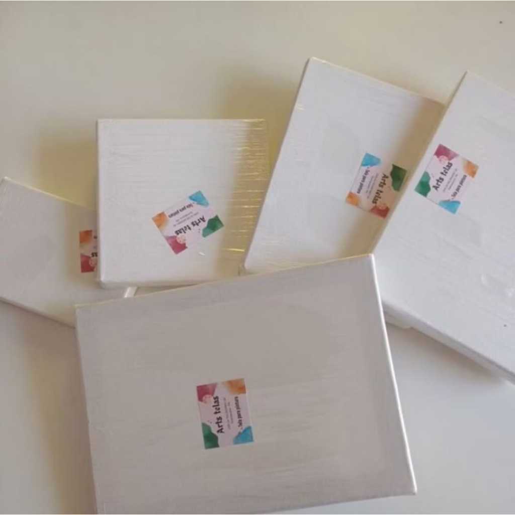 Kit de telas para pintura contendo 5 unidades sendo 5 tamanhos diferentes
