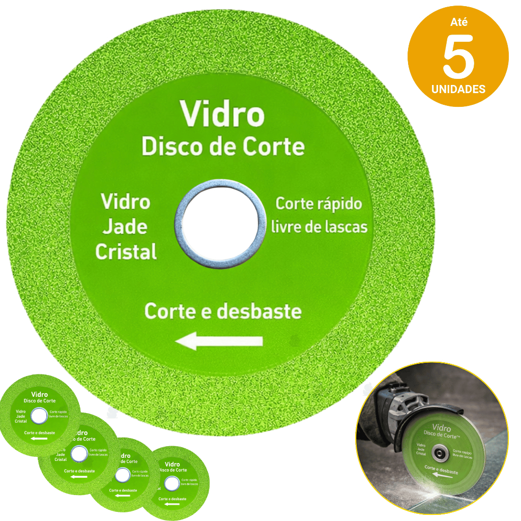 Kit 3/5 Discos de Corte Diamantado 100mm X 20mm + Anel Redutor - Esmerilhadeira Vidro Porcelanato