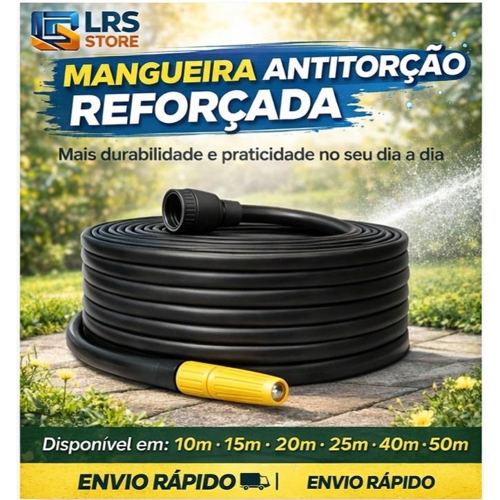 Mangueira de Jardim Reforçada com Sistema Antitorção 10 a 50 Metros