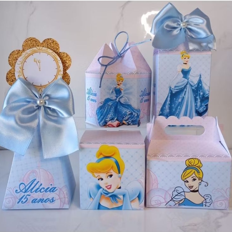 Kit Caixinhas Personalizadas Festa cinderela| Lembrancinhas para Aniversário