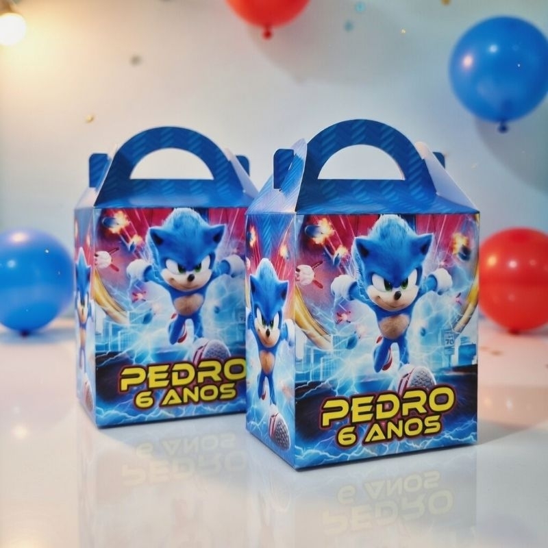 Caixinha personalizada Sonic - Lembrancinha  Maletinha