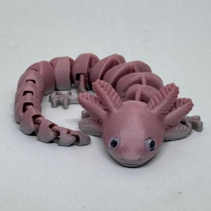 Axolote Articulado Impressão 3D - O Pet de Mesa Mais Fofo e Anti-Estresse do Momento. Várias Cores e olhos com movimento