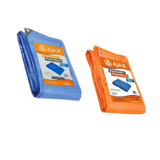 Lona de Plastico Carreteiro encerado Azul/Laranja 100 micras tamanhos promo