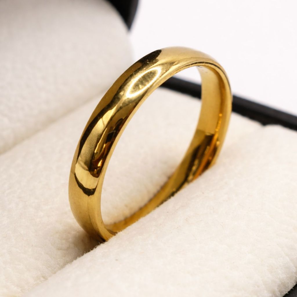 Anel Ouro Aliança Casamento Noivado Lisa 4mm Abaulada Antialérgico Envio Rápido em Oferta na Shopee