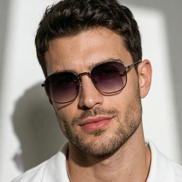 Oculos de Sol Redondo Preto Degradê Premium Classico Elegante Vintage uv400 Masculino Feminino