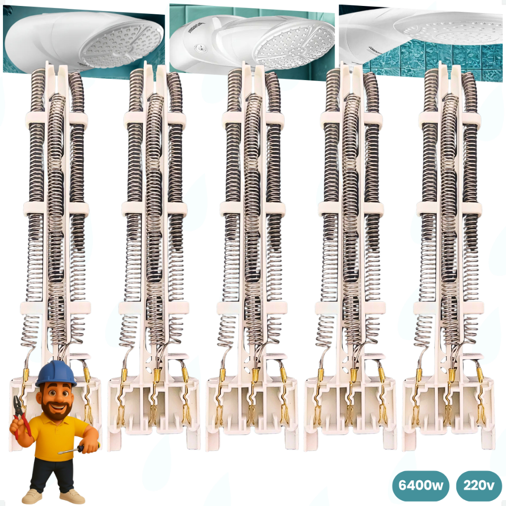 Kit 5 Resistências Ducha Advanced Multitemperatura / Advanced Flex / Top Jet Turbo 6400W 220V - PMR
