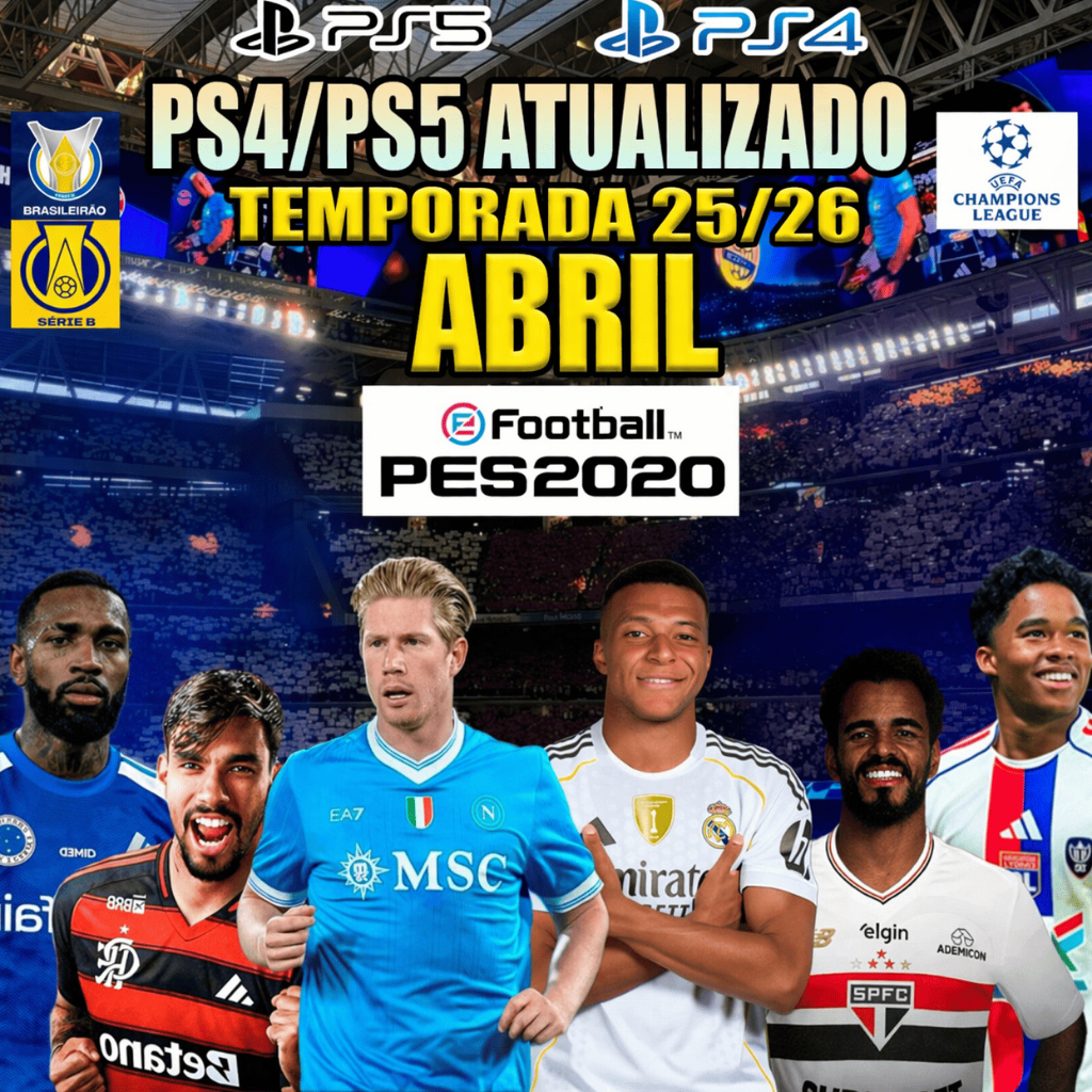 Futebol 2025/2026 Atualizado p/ PeS 2020 Ps4/Ps5