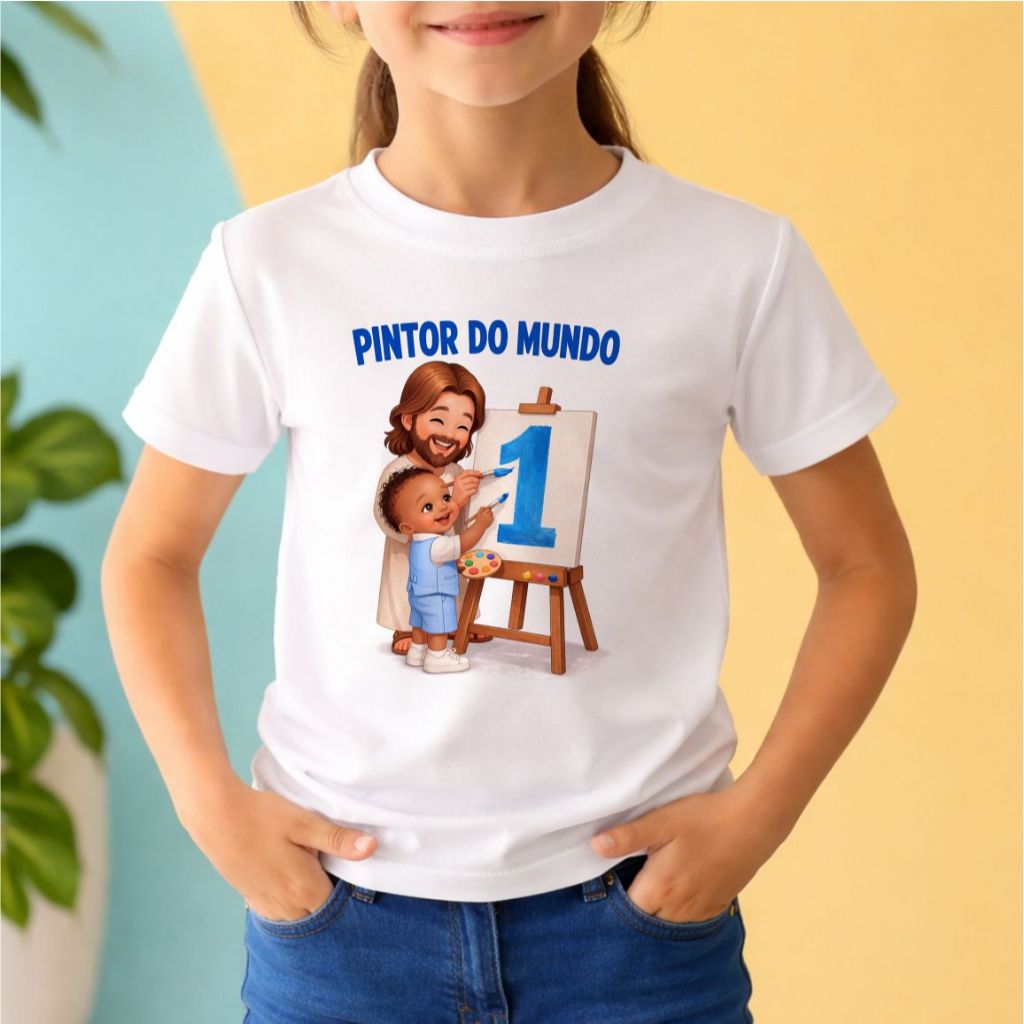 CAMISETA UNISSEX INFANTIL E ADULTA,DESENHO , personalizada, PINTOR DO MUNDO, ANIVERSARIO  MODA CASUAL,PLUS SIZE