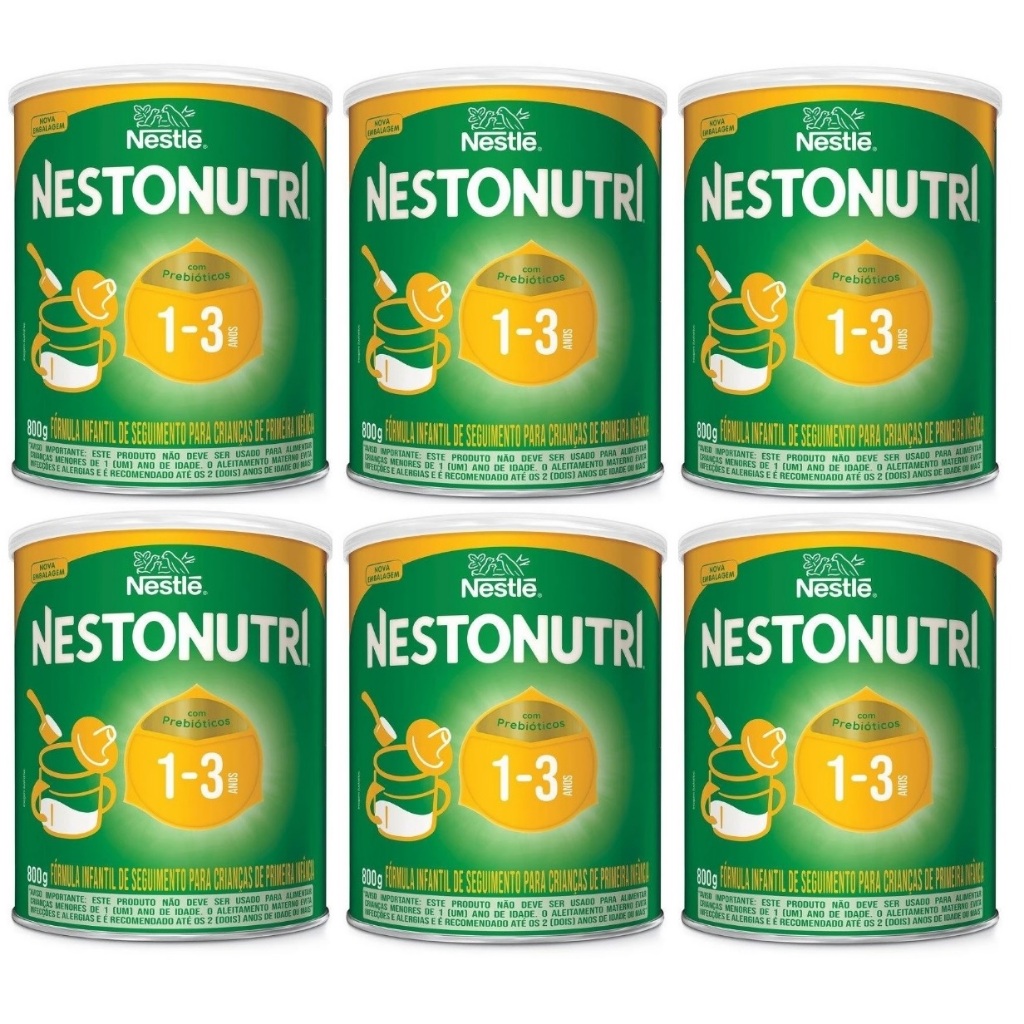 kit 6 Latas NESTONUTRI 1 a 3 Anos 800g EQ.1