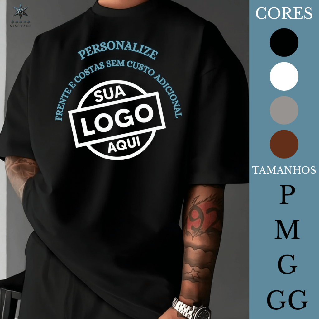 Kit 25 unidades oversized personalizada sua logo marca estilo confortável qualidade 100% algodão top