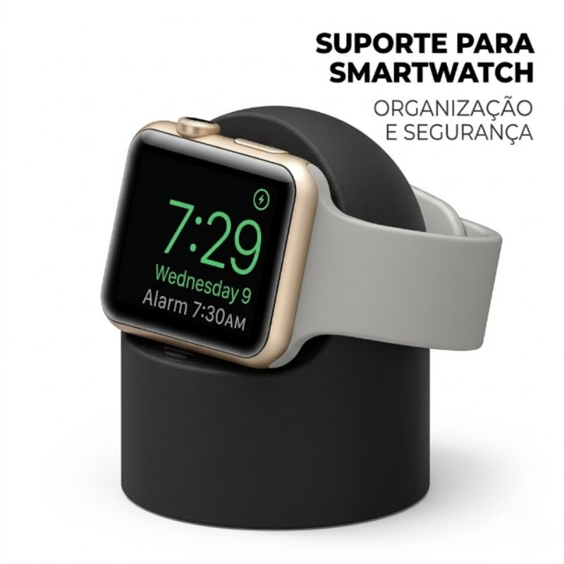 Suporte Carregador Smartwatch Dock Base Mesa Encaixe Seguro Organizador