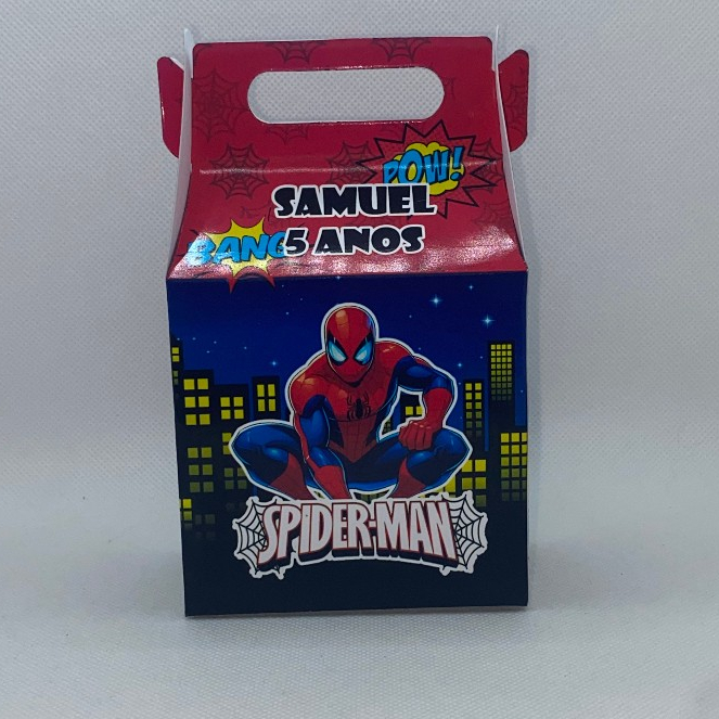 Caixinha Homem Aranha Maletinha Personalizada com Nome Idade Lembrancinha Festa Infantil Aniversário