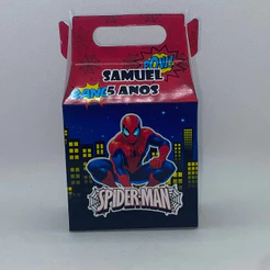 Caixinha Maletinha Homem Aranha Personalizada com Nome e Idade Caixa Surpresa Lembrancinha Festa Infantil Aniversário