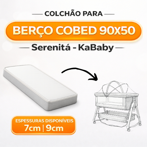 Colchão 90x50 Mini Berço Moisés Serenitá KaBaby e Safety Mini Play Altura Sob Medida | Espuma Firme, Macia, Confortável