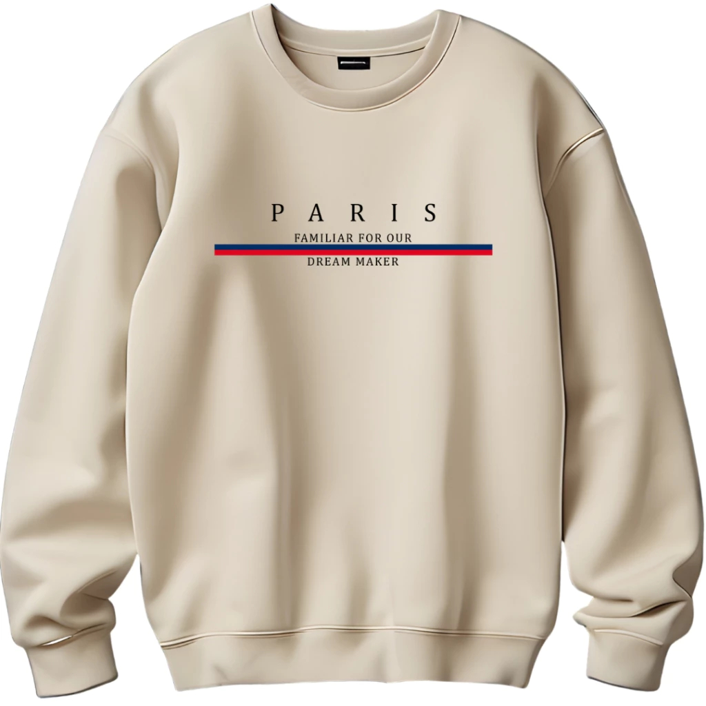 Moletom Paris Estampado – Blusa de Frio Gola Redonda Casual Estilosa Moda Inverno Tumblr