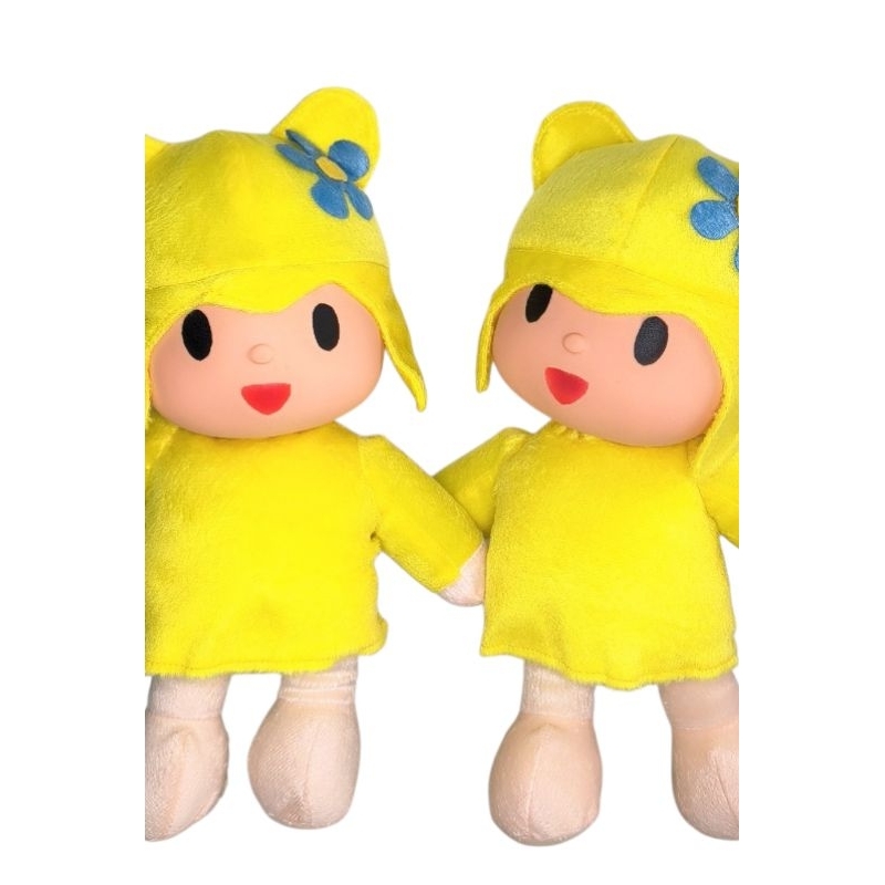 Boneca Bea Bia Pocoyo infantil menina fofinha 35cm altura cabeça borracha flexível e corpo em pelúcia antialérgica