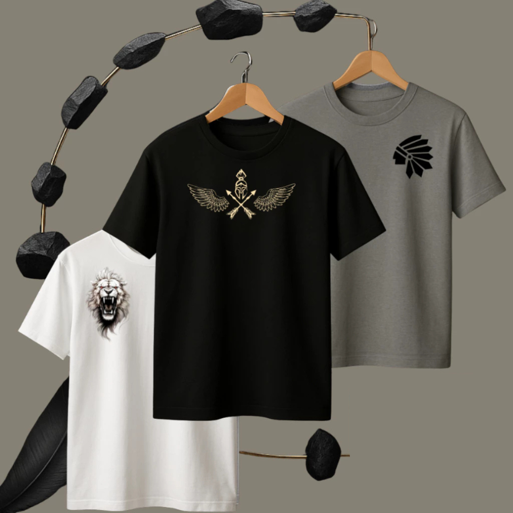 Camisetas , camisa Masculina Estampada Trio Coqueiros Gola Redonda estilosas - OU 1 UNIDADE