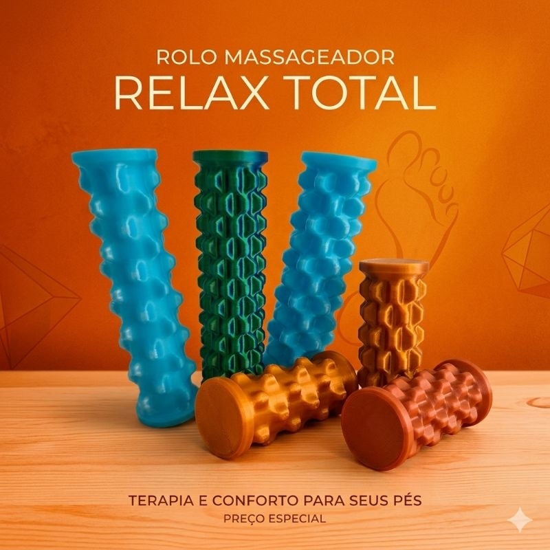 Rolo Massageador de Pés e Mãos Terapêutico - Alívio de Dores e Stress