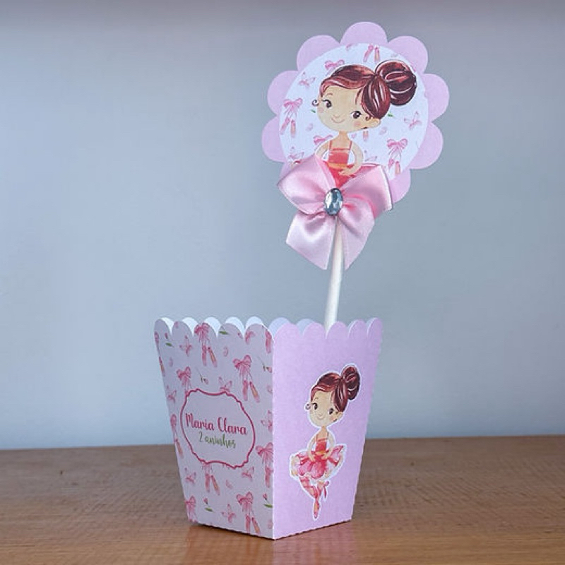 Envio Rápido Kit Centro De Mesa Personalizado Bailarina | Enfeite Cachepô | Decoração