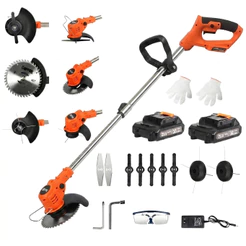 Roçadeira Aparador Cortador de Grama Profissional Sem Fio C/ 2 Baterias 21v e Acessórios - DEFFER