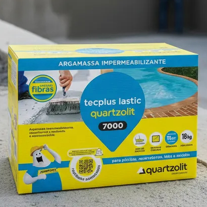 Argamassa Impermeabilizante Lajes Terraços Piscinas Resevatórios Tecplus Lastic Quartzolit 18kg