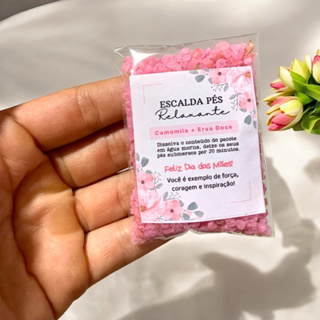 20/50 sachês escalda pés rosa dia das mães lembrancinha mimo para cliente ou convidada com adesivo dia das mães em Oferta na Shopee