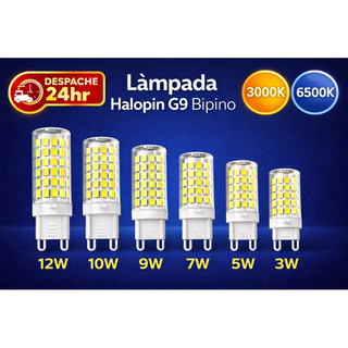 Kit 10 /5 Lâmpadas G9 LED Halopin Bipino Bivolt 3W 5W 7W 9W 10W 12W Branco Quente/Frio Para Lustres Arandelas Bivolt