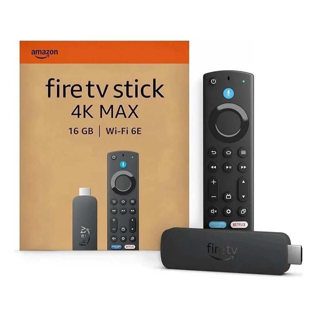 Amazon Fire TV Stick 4K Max (modelo mais novo) 2ª Geração - 16GB Quad-core 2.0GHz suporte Wi-Fi 6E Dolby Vision/Atmos