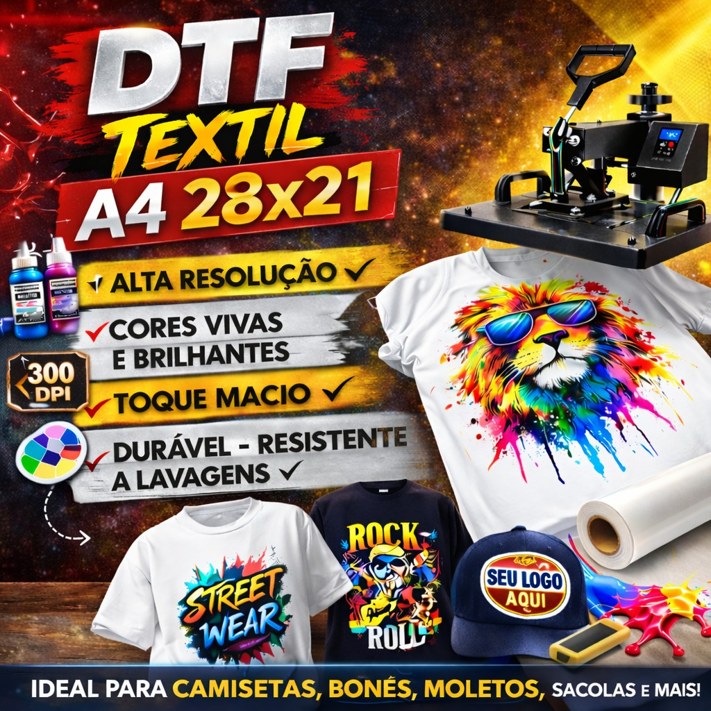 Impressão DTF Têxtil A3 e A4 – Ideal para Camisetas Personalizadas