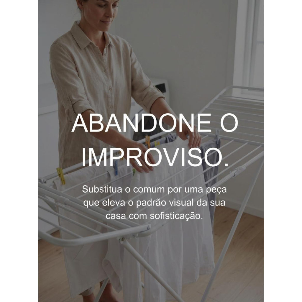 Detalhes do Varal de Chão com Abas Reforçado Aço Dobrável Miami Branco Preto Azul Cortelux